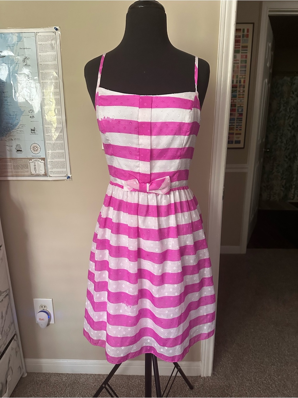 Lilly Pulitzer Pink and White Striped Mini Dress